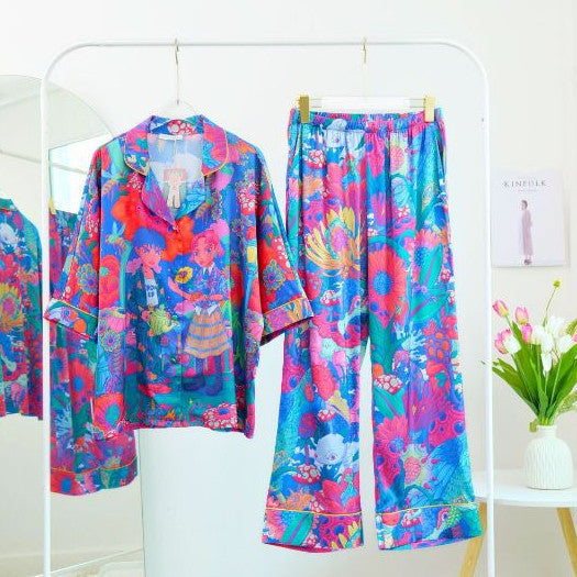 ชุดนอน Muslin Pajamas Silk Satin รุ่น (W2103 V2103)
