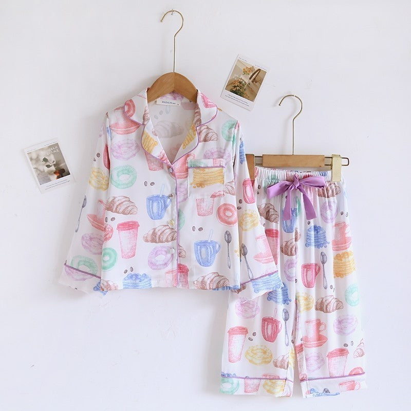 ชุดนอน Muslin Pajamas Silk Satin Make a Bake (M3054)