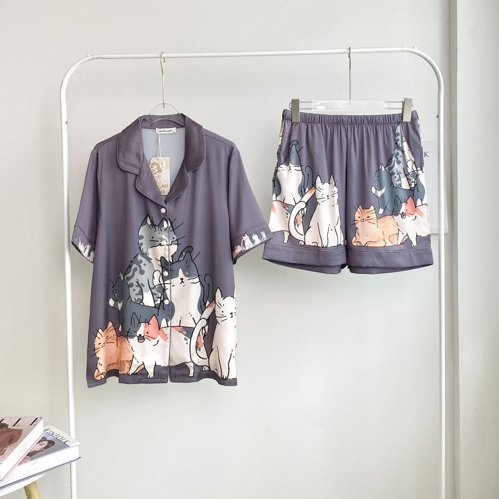 ชุดนอน Muslin Pajamas Collection Muslin Pet รุ่น Cat Gangster (N5013 T5013 K5013)