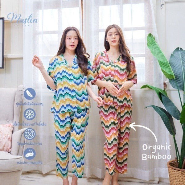 ชุดนอน Muslin Pajamas Organic bamboo ( G428 G429 )