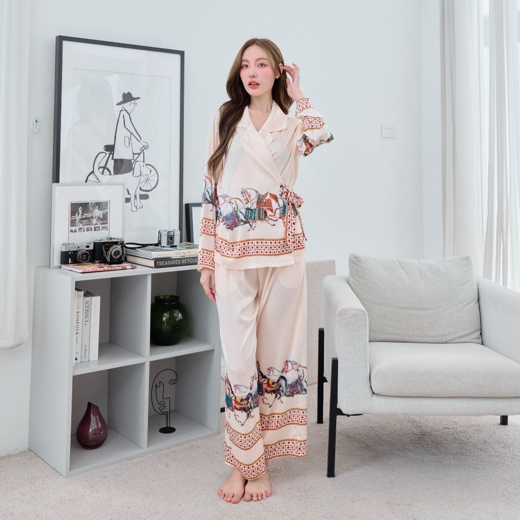 ชุดนอน Muslin Pajamas Silk Satin (P5054 P5055 P5056 P5057 P5058 P5059 P5064)