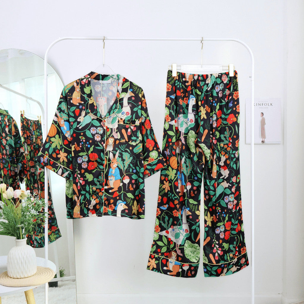 ชุดนอน Muslin Pajamas Silk Satin (W2084 V2084 L2084)