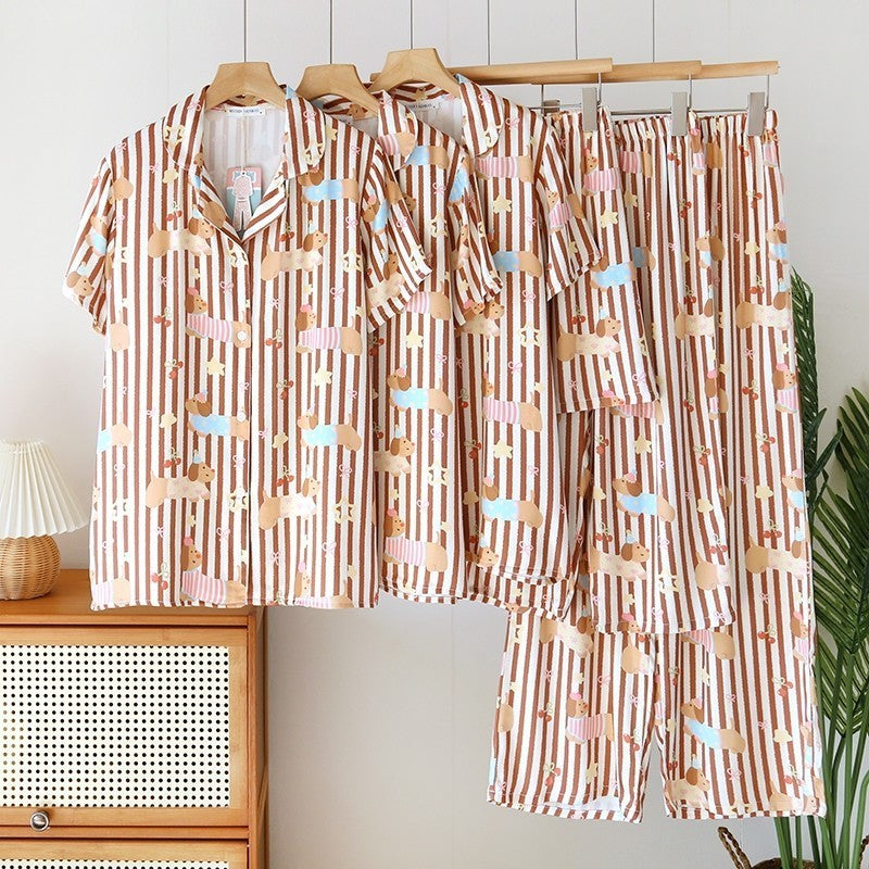 ชุดนอน Muslin Pajamas Organic bamboo รุ่น Floral Rainbow (A1024 B1024 E1024)|ชุดนอนผู้หญิง