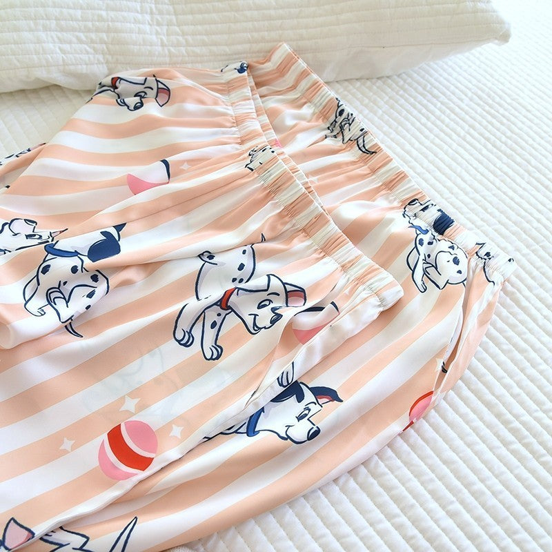 ชุดนอน Muslin Pajamas Silk Satin รุ่น Puppy Love Sleepwear (N5100 T5100)