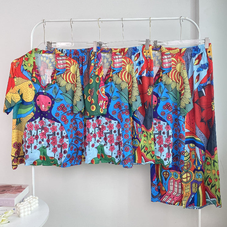 ชุดนอน Muslin Pajamas Silk Satin รุ่น Happy Spring Day (N5007 T5007 L5007)