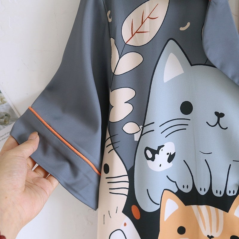 ชุดนอน Muslin Pajamas Collection Muslin Petรุ่นPewter Kitten(N2001 T2001 K2001 L2001)|ชุดนอนผู้หญิง