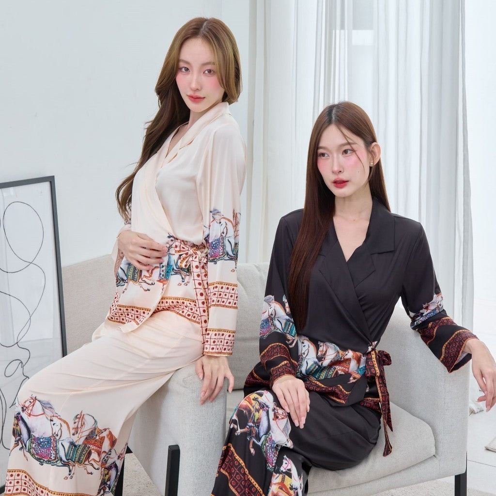 ชุดนอน Muslin Pajamas Silk Satin (P5054 P5055 P5056 P5057 P5058 P5059 P5064)