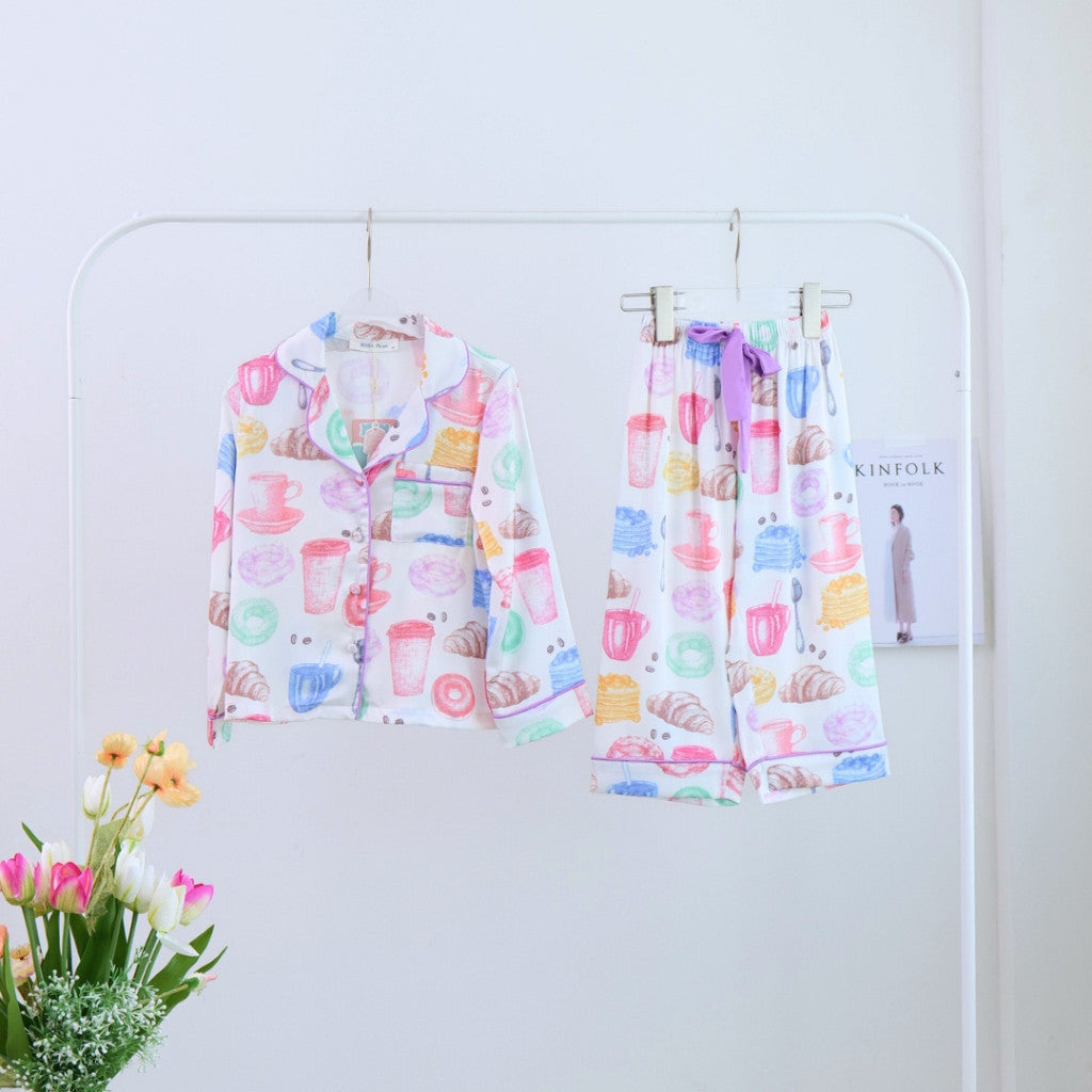 ชุดนอน Muslin Pajamas Silk Satin Make a Bake (M3054)