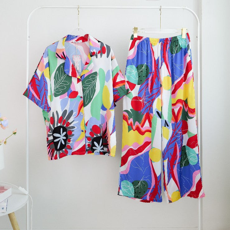 ชุดนอน Muslin Pajamas Silk Satin รุ่น Summer Tropic (N3087 L3087 T3087 P3087)