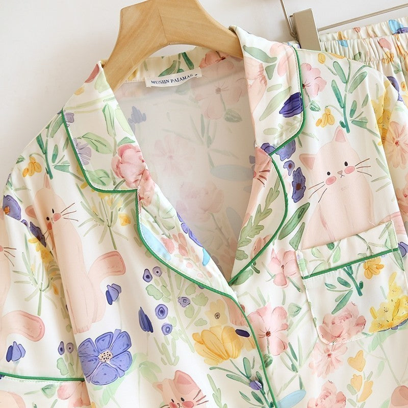 ชุดนอน Muslin Pajamas Silk Satin ( N2057 L2057 T2057 )