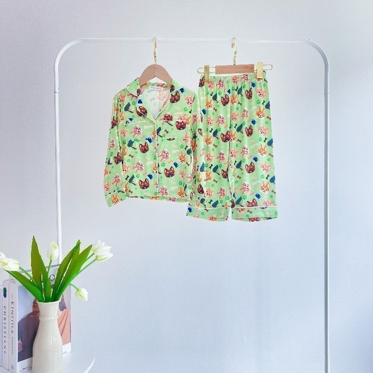 ชุดนอน Muslin Pajamas Collection Muslin Pet ชุดนอน Silk Satin ( ชุดนอนเด็ก M3011 M3015 )