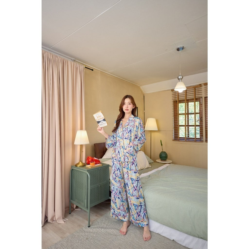 ชุดนอน Muslin Pajamas Silk Satin( รุ่น Diplo Bermuda T3037 P3037 )