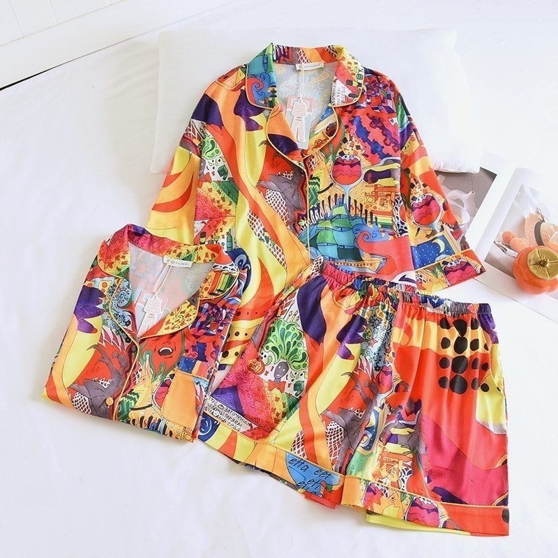 ชุดนอน Muslin Pajamas Silk Satin รุ่นLady face(W2077 V2077)|ชุดนอนผู้หญิง,ชุดนอนชุดเที่ยว