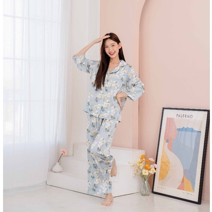 ชุดนอน Muslin Pajamas Silk Satin ( P969 )
