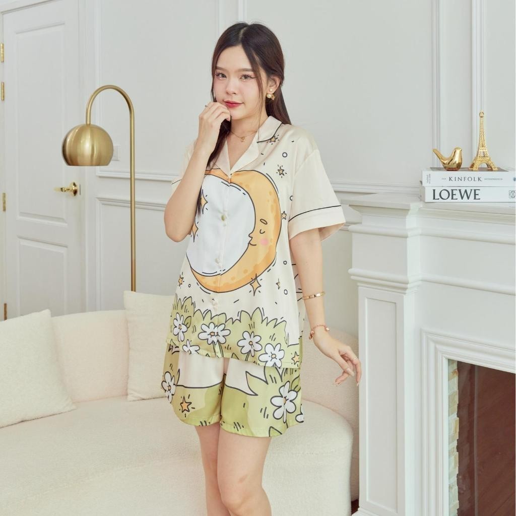 ชุดนอน Muslin Pajamas Silk Satin( รุ่น N2003 T2003 )