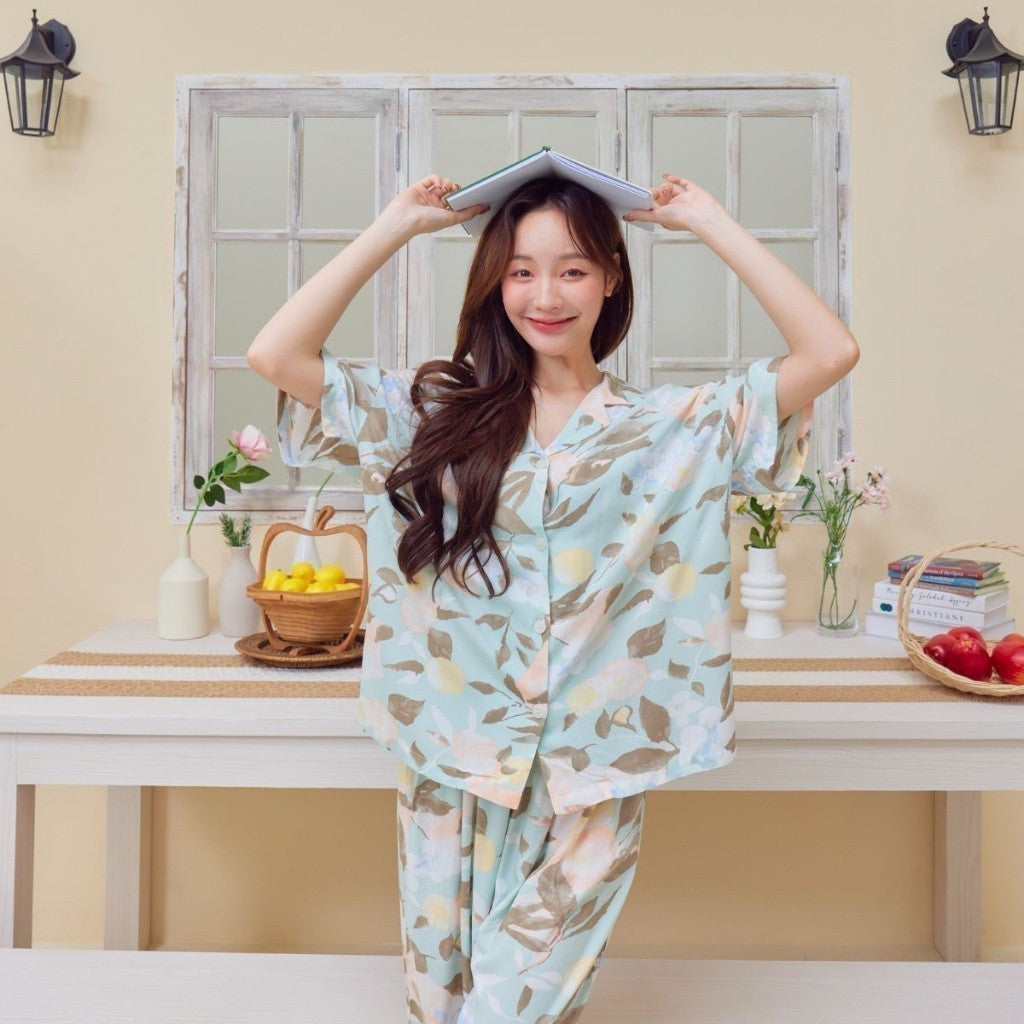 ชุดนอน Muslin Pajamas Organic bamboo (G328 G337) |ชุดนอนชุดเที่ยว,ชุดนอนผู้หญิง