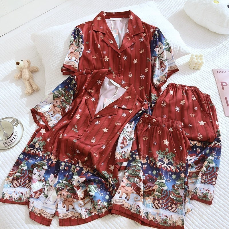 ชุดนอน Muslin Pajamas Silk Satin รุ่น (N5083 T5083 P5083 M5083)