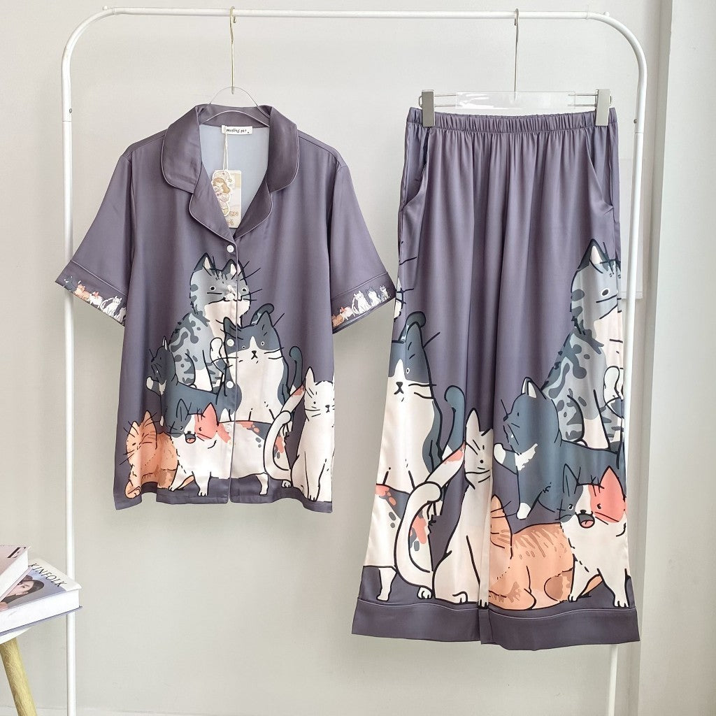 ชุดนอน Muslin Pajamas Collection Muslin Pet รุ่น Cat Gangster (N5013 T5013 K5013)