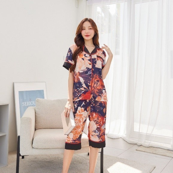 ชุดนอน Muslin Pajamas Silk Satin รุ่นEbony Tiger Lily (L941 N941 P941 T941)|ชุดนอนผู้หญิง,ชุดนอนชุดเที่ยว