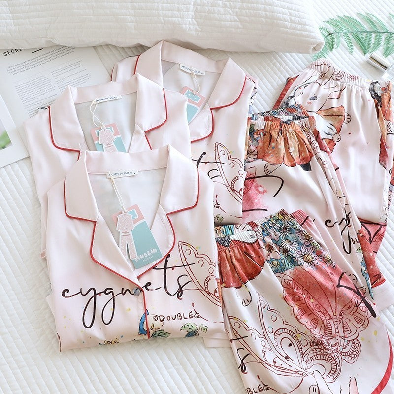 ชุดนอน Muslin Pajamas Silk Satin รุ่น Dreamy Bunny (W2134 V2134 K2134)|ชุดนอนผู้หญิง,ชุดนอนชุดเที่ยว