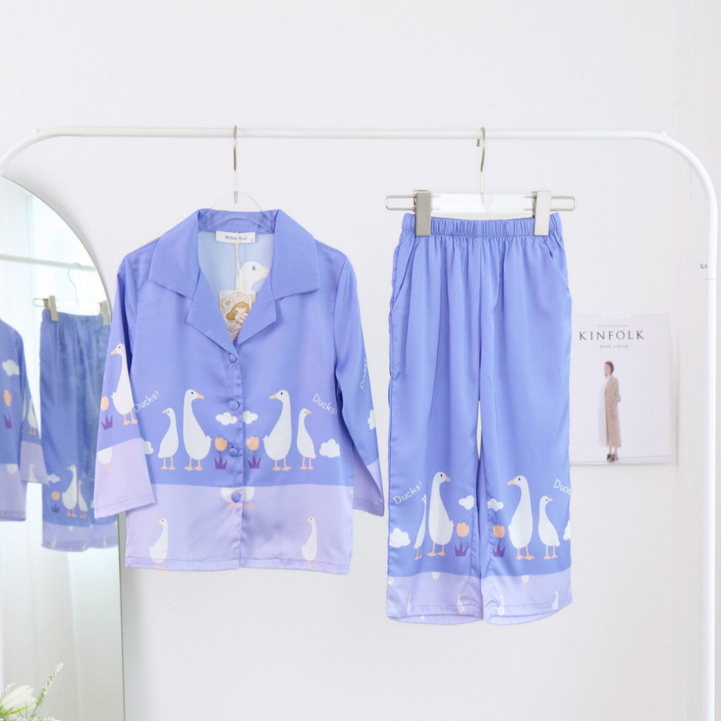 ชุดนอน Muslin Pajamas Silk Satin (M5021)
