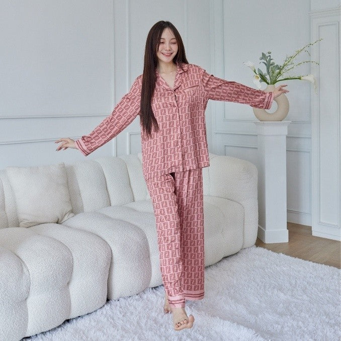 ชุดนอน Muslin Pajamas Silk Satin( รุ่น Monogram FF N3023 T3023 P3023 L3023 )