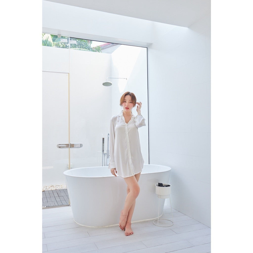 ชุดนอน Muslin Pajamas Silk Satin รุ่นสีพื้น (K1083 K1084) | ชุดนอนผู้หญิง,ชุดนอนชุดเที่ยว