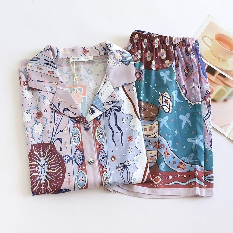 ชุดนอน Muslin Pajamas Silk Satin Dreamland Tales (N5075 T5075)