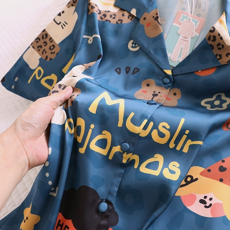 ชุดนอน Muslin Pajamas Silk Satin รุ่น Dessert and Buddies (N5116 T5116 M5116) | ชุดนอนแม่ลูก