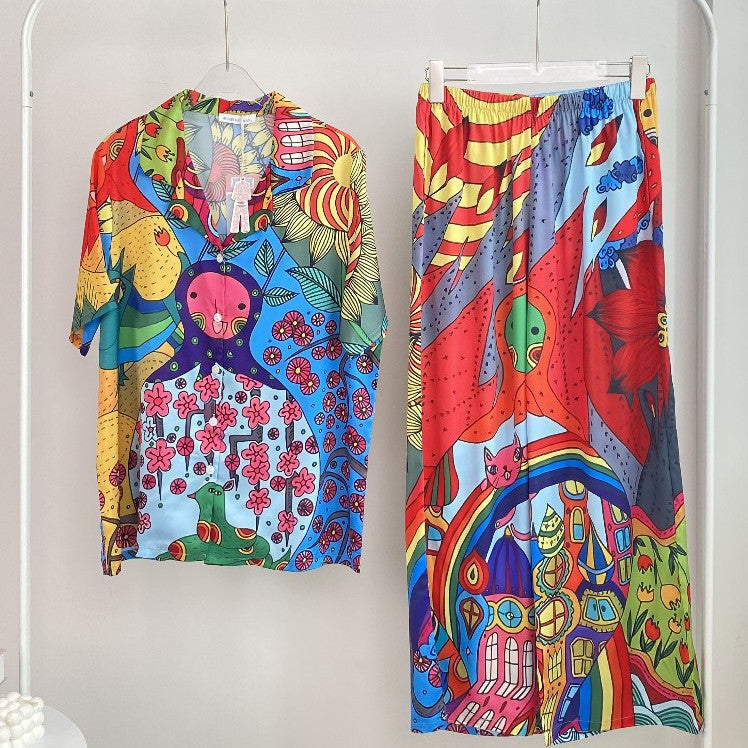 ชุดนอน Muslin Pajamas Silk Satin รุ่น Happy Spring Day (N5007 T5007 L5007)