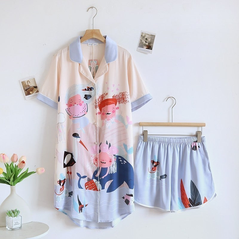 ชุดนอน Muslin Pajamas Silk Satin รุ่น (N5078 T5078 K5078)