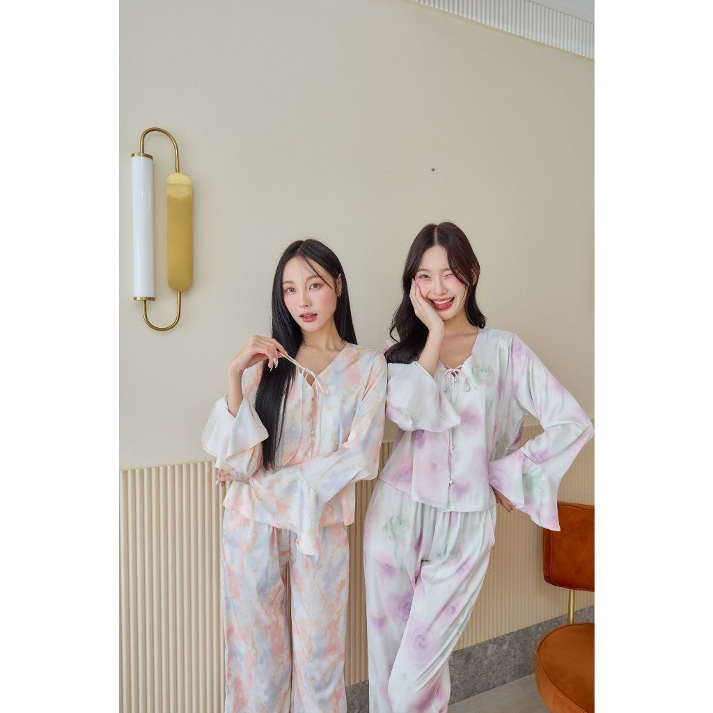 ชุดนอน Muslin Pajamas Silk Satin ( รุ่น P4044 P4045 )