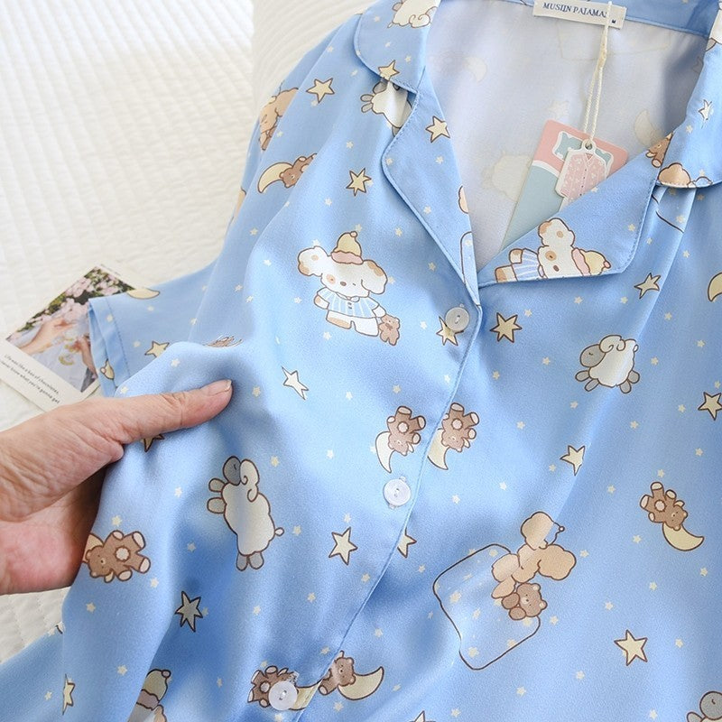 ชุดนอน Muslin Pajamas Organic bamboo รุ่น Blue Rabbit kook (A1022 B1022 E1022)| ชุดนอนผู้หญิง