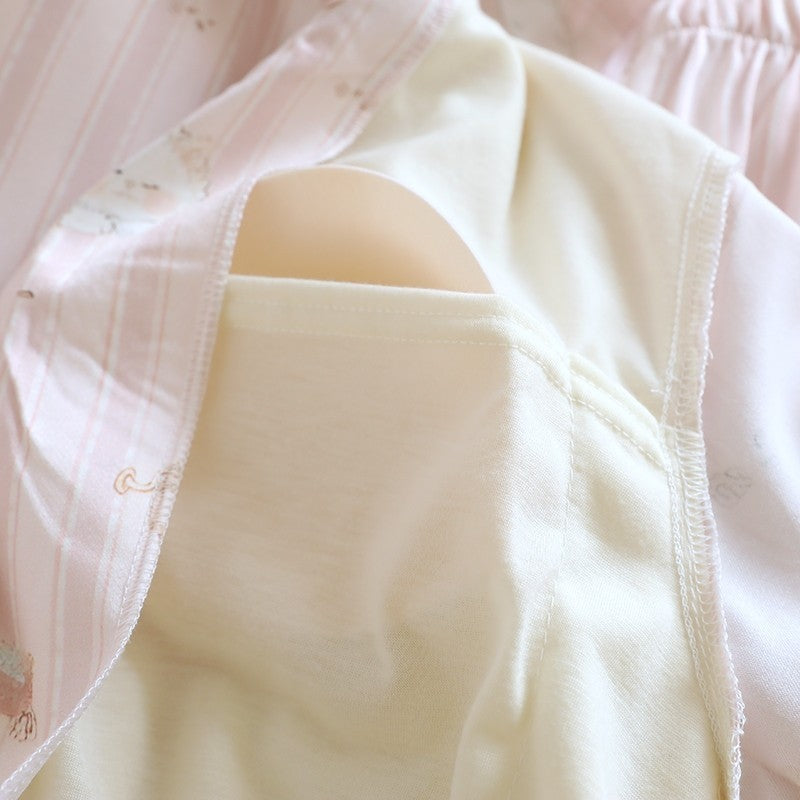 ชุดนอน Muslin Pajamas Organic bamboo รุ่นKitty Marshmallows(A1030 B1030 E1030)|ชุดนอนมีบรา