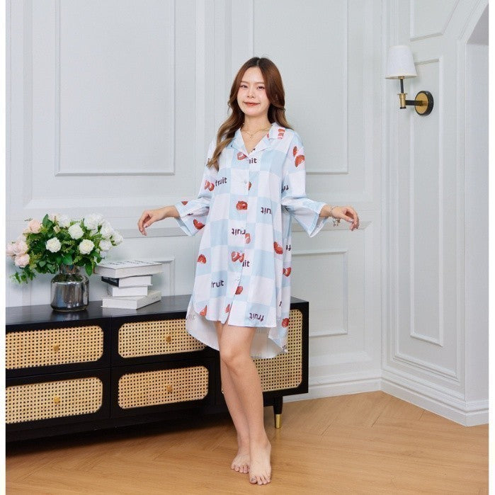 ชุดนอน Muslin Pajamas Silk Satin ( K954 )