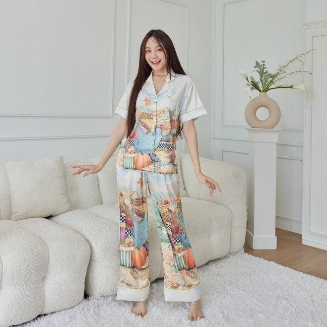 ชุดนอน Muslin Pajamas Silk Satin( รุ่น N2012 T2012 K2012 )