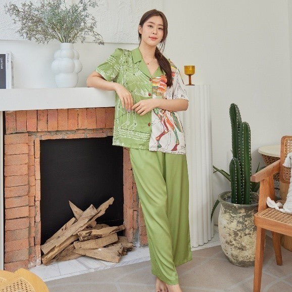 ชุดนอน Muslin Pajamas Silk Satin( รุ่น N849 T849 P849 T1190 T1191 T1192 N1190 N1191 )