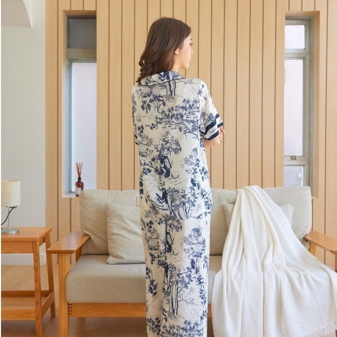 ชุดนอนMuslin Pajamas Silk Satin รุ่น Black Forest (L938 N938 T938 P938 V938 K938)|ชุดนอนผู้หญิง,ชุดนอนชุดเที่ยว