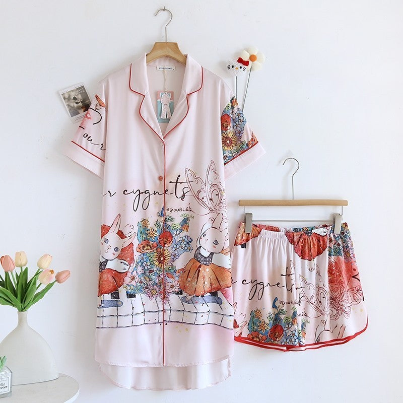 ชุดนอน Muslin Pajamas Silk Satin รุ่น Dreamy Bunny (W2134 V2134 K2134)|ชุดนอนผู้หญิง,ชุดนอนชุดเที่ยว