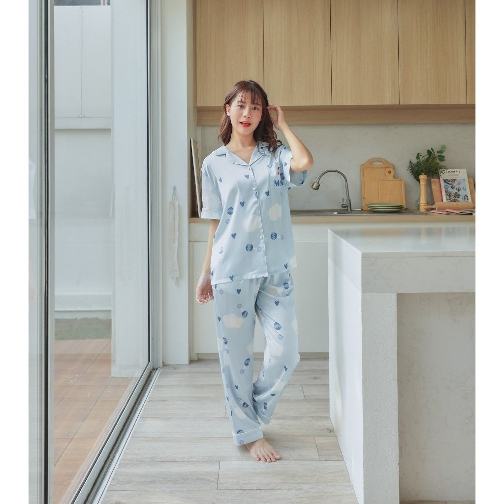 ชุดนอน ครอบครัว Muslin Pajamas ชุดนอน Silk Satin ( T4042 T4043 Y4043 )