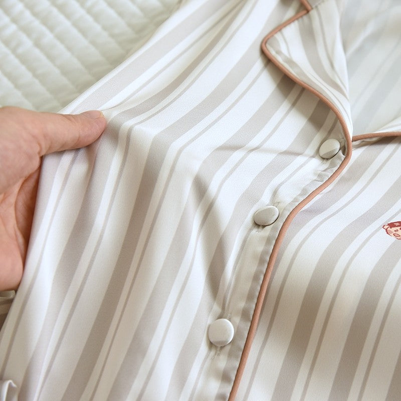 ชุดนอน MuslinPajamas CollectionMuslinPetรุ่นLight Gray Stripes (N3238 T3238 Y3238 Y3239 M3238)|ชุดนอนครอบครัว