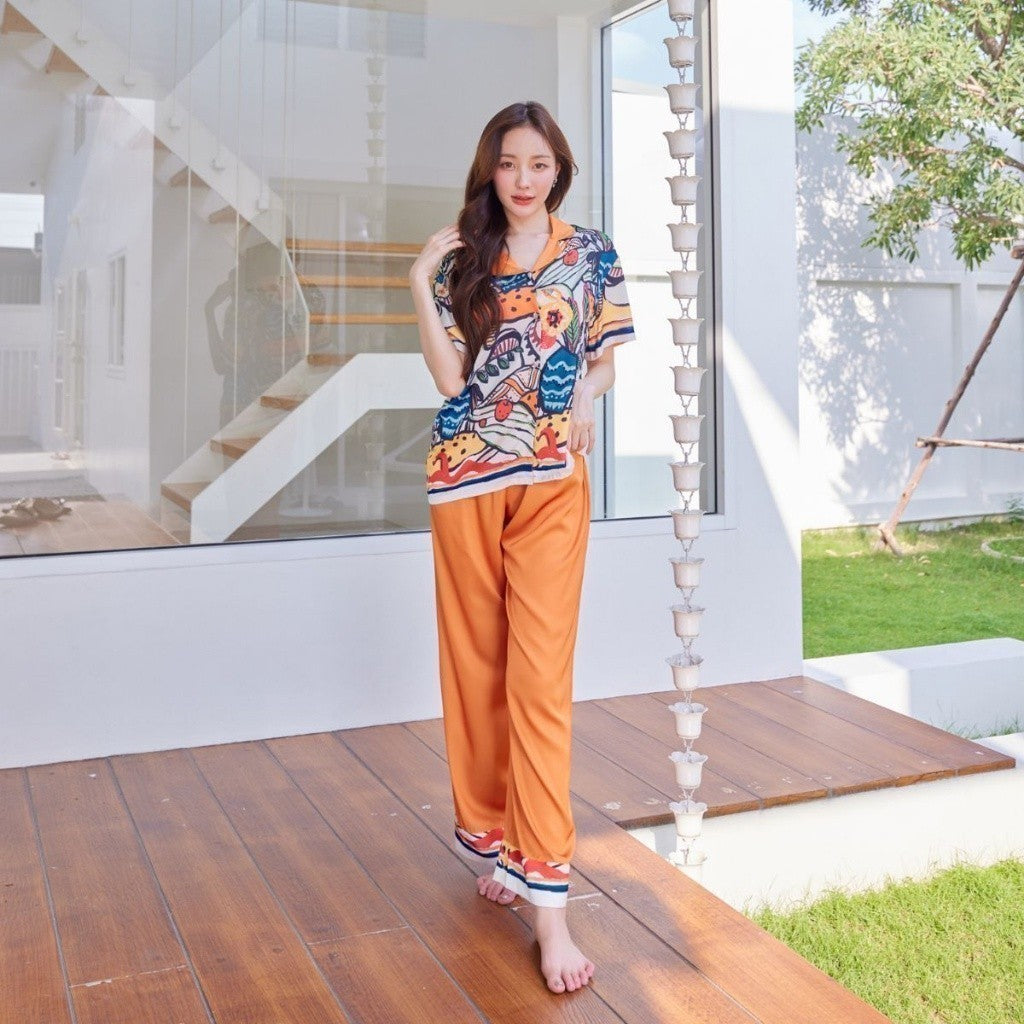 ชุดนอน Muslin Pajamas Silk Satin ( N1099 T1099 )