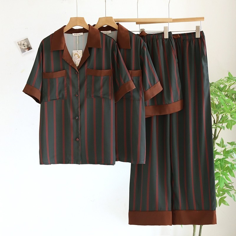 ชุดนอน Muslin Pajamas Collection Muslin Pet รุ่น Retro Vintage (N3228 T3228 Y3228 Y3229)|ชุดนอนคู่รัก