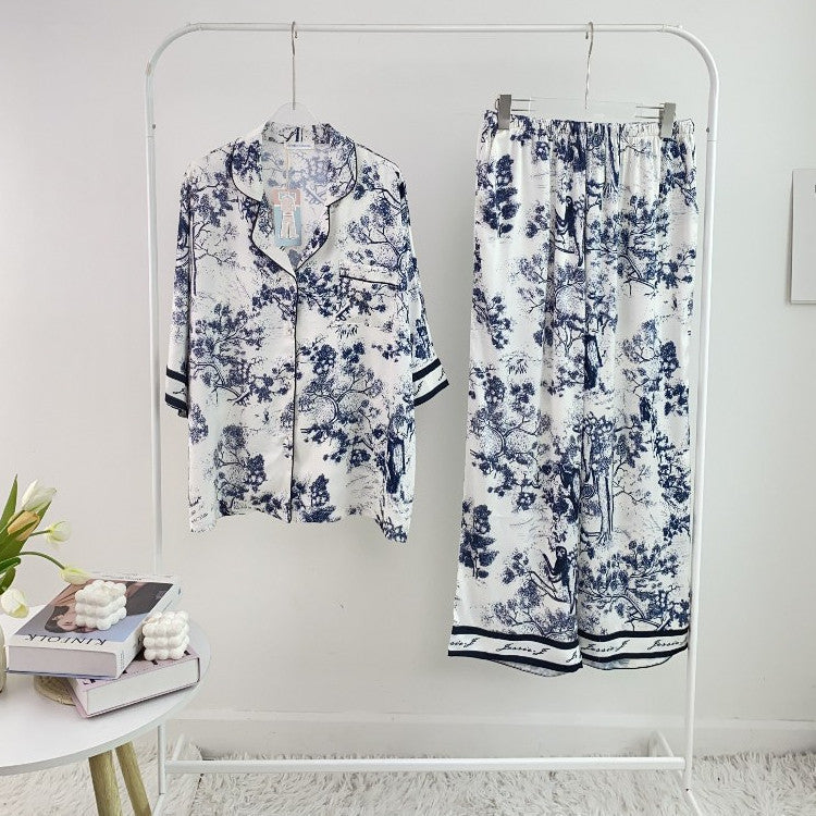 ชุดนอนMuslin Pajamas Silk Satin รุ่น Black Forest (L938 N938 T938 P938 V938 K938)|ชุดนอนผู้หญิง,ชุดนอนชุดเที่ยว