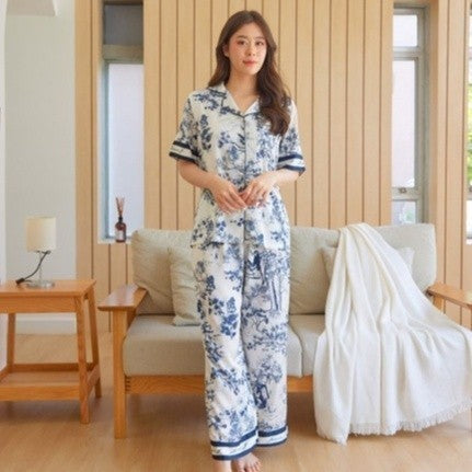 ชุดนอนMuslin Pajamas Silk Satin รุ่น Black Forest (L938 N938 T938 P938 V938 K938)|ชุดนอนผู้หญิง,ชุดนอนชุดเที่ยว