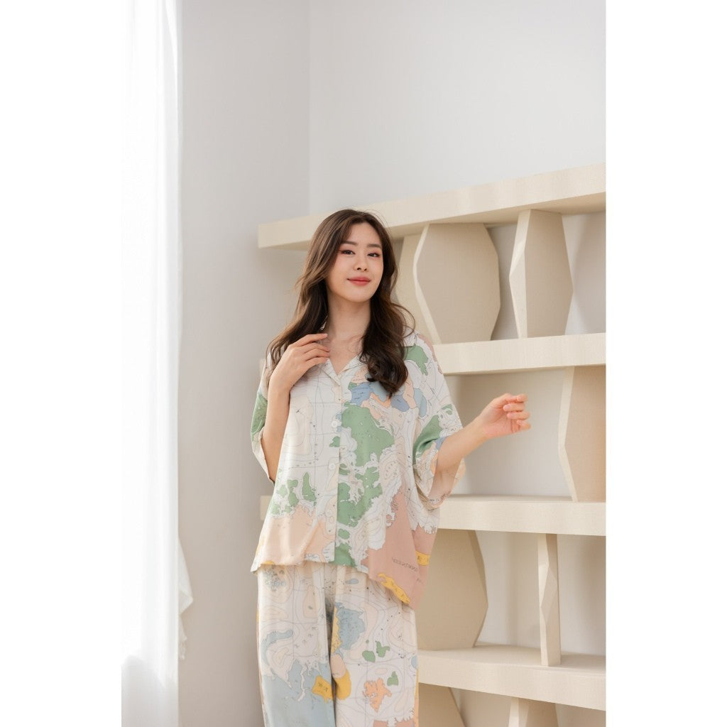 ชุดนอน Muslin Pajamas Organic bamboo (G130)