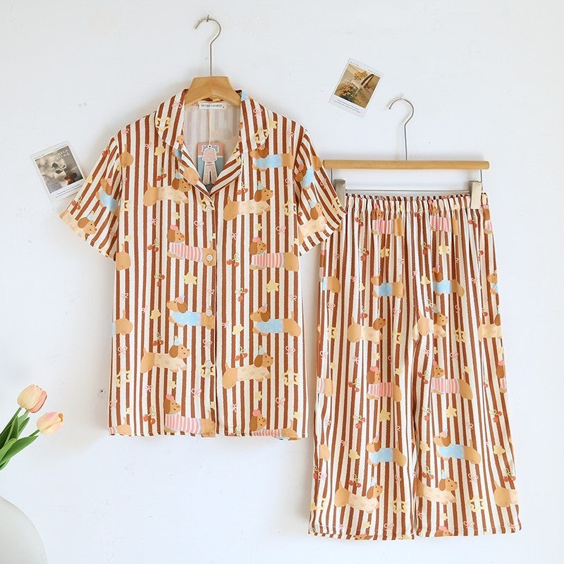 ชุดนอน Muslin Pajamas Organic bamboo รุ่น Floral Rainbow (A1024 B1024 E1024)|ชุดนอนผู้หญิง