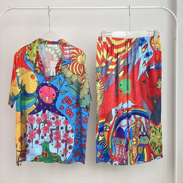 ชุดนอน Muslin Pajamas Silk Satin รุ่น Happy Spring Day (N5007 T5007 L5007)