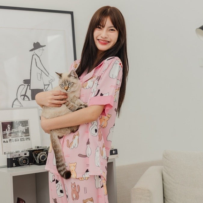 ชุดนอน Muslin Pajamas Collection Muslin Pet Silk Satin ( N1 N2 N3 N5 T1 T2 T3 T5 )