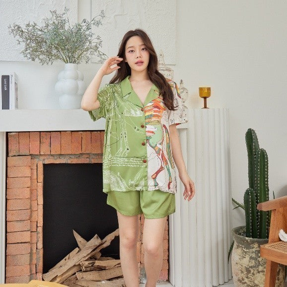 ชุดนอน Muslin Pajamas Silk Satin( รุ่น N849 T849 P849 T1190 T1191 T1192 N1190 N1191 )